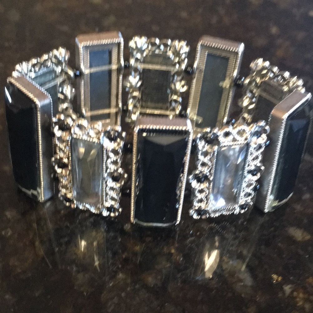 Romantic Rectangle Rhinestone Bracelet - image 1